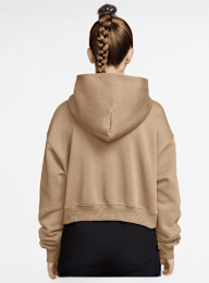 Nike, Sportswear Phoenix Fleece Oversized Crop Hoodie, beige, Image 2 of 3