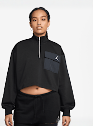 Jordan, Brooklyn Fleece French Terry Quarter Zip Hike Mike, black, Image 1 of 3