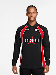 Jordan, Flight Longsleeve Polo Jersey, black, Image 1 of 3