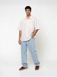 Dickies, Venedocia Stripe Shortsleeve Shirt, white, Image 4 of 4