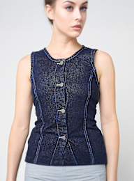 Decibel, Buttoned Denim Vest, blue, Image 3 of 4