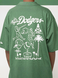 New Era, MLB Baseball Graphic Os Tee Los Angeles Dodgers Cig, green, Image 4 of 6