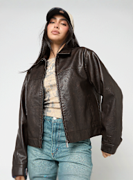 Karl Kani, OG Retro Pu Leather Boxy Jacket, brown, Image 1 of 6