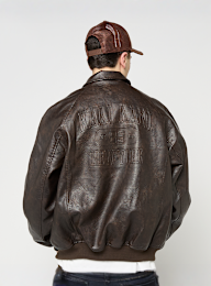 Karl Kani, Signature Pu Leather Bomber Jacket, brown, Image 2 of 6