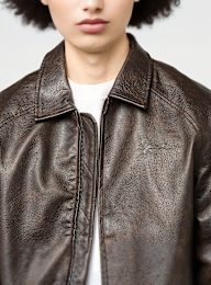 Karl Kani, Signature Pu Leather Bomber Jacket, brown, Image 3 of 6