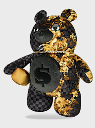 SPRAYGROUND, Gold Floral Remix Moneybear Backpack, black, Image 3 of 7