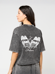 Felicious, Cropped destroyed Tee, grijs, Afbeelding 1 van 5