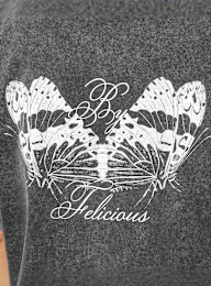 Felicious, Cropped destroyed Tee, grijs, Afbeelding 4 van 5