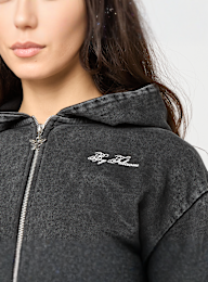 Felicious, Washed cropped Sweat Jacket, grijs, Afbeelding 3 van 4