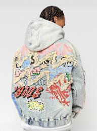 Smoke Rise, Graffiti Denim Jacket, blue, Image 2 of 5
