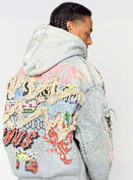Smoke Rise, Graffiti Denim Jacket, blue, Image 4 of 5