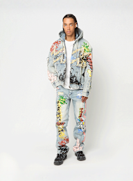 Smoke Rise, Graffiti Denim Jacket, blue, Image 5 of 5