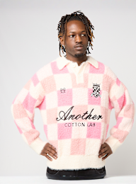 Another Cotton Lab, Another Checked Knit Sweater, light pink, Image 1 of 5