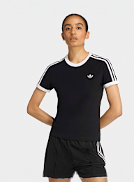 adidas Originals, 3 Stripes Slim Tee, black, Image 1 of 5