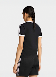 adidas Originals, 3 Stripes Slim Tee, black, Image 2 of 5