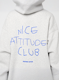 Another Cotton Lab, Nice Attitude Club Oversized Hoodie, grey, Image 3 of 5