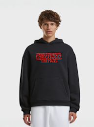 Mister Tee, Stranger Things Neon Sign Fluffy Hoody, black, Image 1 of 2