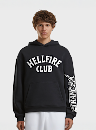 Mister Tee, Stranger Things Hellfire Club Fluffy Hoody, black, Image 1 of 2
