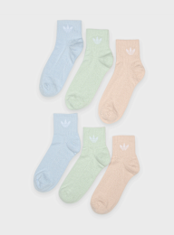 adidas Originals, 6 PACK - 1/4 SOCKS  wonder mauve/linen green/grey one, multi-colour, Image 1 of 2