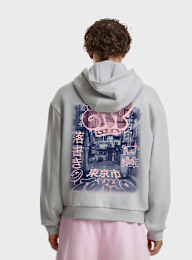 Mister Tee, Tokyo City Life Fluffy Zip Hoody, grey, Image 1 of 4