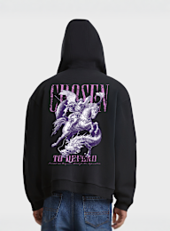 Mister Tee, Chosen To Defent Fluffy Zip Hoody, black, Image 1 of 4