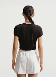 Nike  , Sportswear Chill Knit Cropped T-Shirt, black, Image 2 of 5