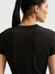 Nike  , Sportswear Chill Knit Cropped T-Shirt, black, Image 4 of 5