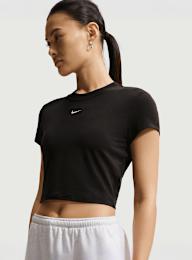 Nike  , Sportswear Chill Knit Cropped T-Shirt, black, Image 5 of 5