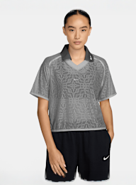 Nike  , Sportswear Loose Lace Polo Jersey Top, grey, Image 1 of 3
