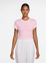 Nike  , Sportswear Chill Knit Cropped T-Shirt, light pink, Image 1 of 3