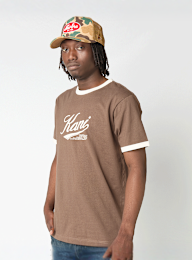 Karl Kani, Cursive Varsity Regular Ringer T-Shirt, brown, Image 1 of 4