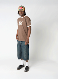 Karl Kani, Cursive Varsity Regular Ringer T-Shirt, brown, Image 4 of 4