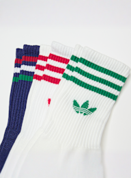 adidas Originals, 3 PACK - 3 Stripes Crew Socks, multi-colour, Image 2 of 2