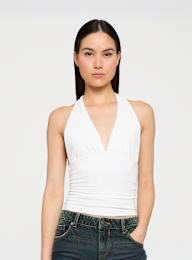 Urban Classics, Ladies Polyamide Jersey Neckholder Top, white, Image 1 of 2