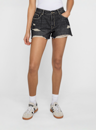 Urban Classics, Ladies Destroyed Denim Shorts, black, Image 1 of 2
