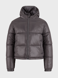 Urban Classics, Boys Shiny Puffer Jacket With Hood, brown, Image 1 of 3