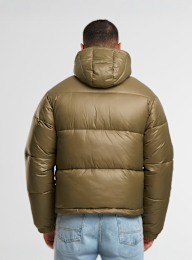 Urban Classics, Shiny Puffer Jacket With Hood magnet, green, Image 2 of 5