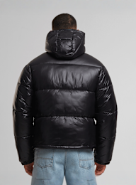 SNIPES, Shiny Puffer Jacket With Hood magnet, black, Image 2 of 5