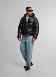 SNIPES, Shiny Puffer Jacket With Hood magnet, black, Image 5 of 5