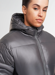 Urban Classics, Shiny Puffer Jacket With Hood magnet, grey, Image 3 of 5