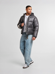 Urban Classics, Shiny Puffer Jacket With Hood magnet, grey, Image 5 of 5