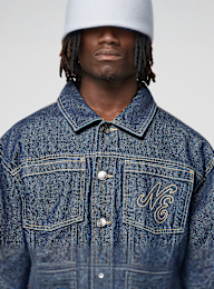 New Era, Script Denim Jacket, blue, Image 3 of 4