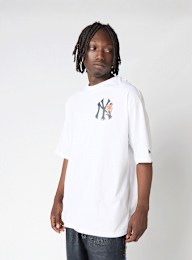 New Era, MLB Floral Oversized Tee, white, Image 2 of 6