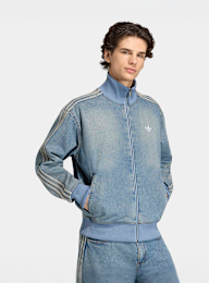 adidas Originals, Denim Firebird Tracktop, blue, Image 1 of 5
