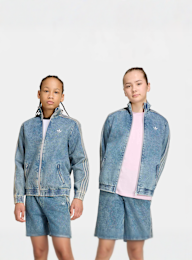 adidas Originals, Firebird Loose Denim Track Top, blue, Image 1 of 5