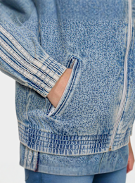 adidas Originals, Firebird Loose Denim Track Top, blue, Image 4 of 5