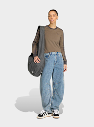 adidas Originals, High Rise Barrel Leg Denim Pant, blue, Image 5 of 5