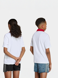 adidas Originals, Loose Pinstripe Polo Tee, white, Image 2 of 4