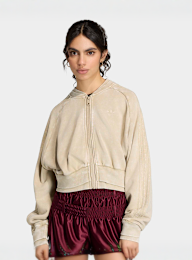 adidas Originals, Superstar Double Layered Cropped Track Top, beige, Image 1 of 5