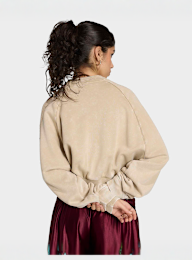 adidas Originals, Superstar Double Layered Cropped Track Top, beige, Image 2 of 5